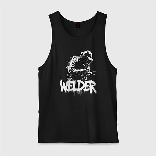 Мужская майка Сварщик в работе / Черный – фото 1