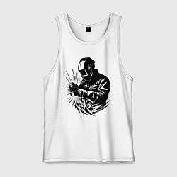 Мужская майка Сварщик варит с искрами