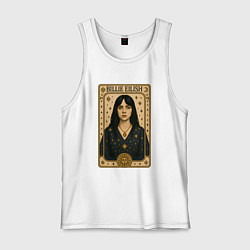 Майка мужская хлопок Билли Айлиш на карте Таро, цвет: белый