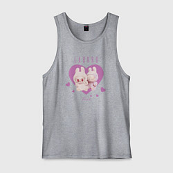 Майка мужская хлопок Лабубу love, цвет: меланж