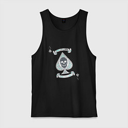 Майка мужская хлопок К 11 туз - галлюцинации на холсте, цвет: черный