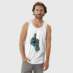 Майка мужская хлопок Zombie fuck, цвет: белый — фото 2