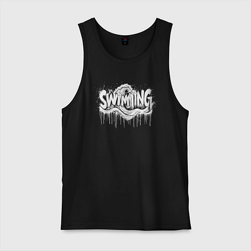 Мужская майка Плавание в стиле граффити / Черный – фото 1
