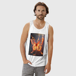 Майка мужская хлопок Огненная бабочка, цвет: белый — фото 2