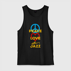 Мужская майка Peace love jazz
