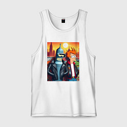 Мужская майка Фрай и Бендер жители Нью-Йорка