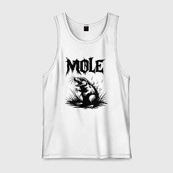 Майка мужская хлопок Крот в ярости, цвет: белый