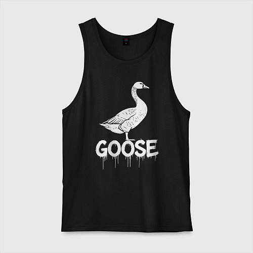 Мужская майка Гусь белой краской / Черный – фото 1