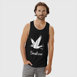 Майка мужская хлопок Летящая ласточка, цвет: черный — фото 2