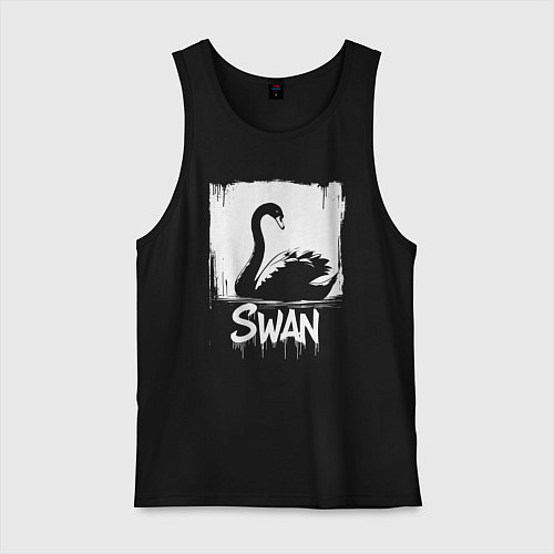 Мужская майка Лебедь в стиле граффити / Черный – фото 1