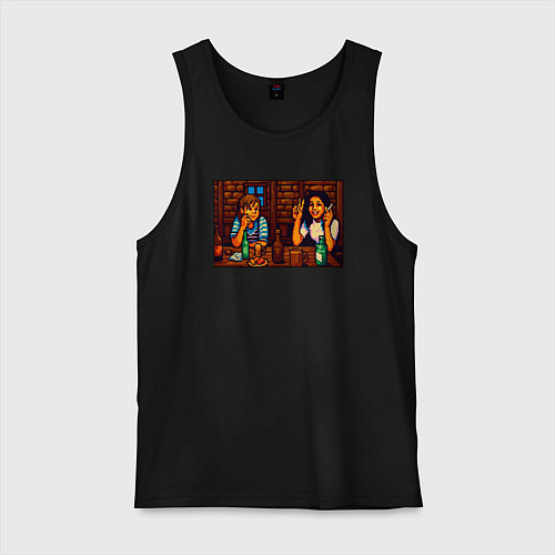 Мужская майка День студента пиксель-арт мем / Черный – фото 1