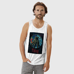 Майка мужская хлопок Вещь - Уэнсдей, цвет: белый — фото 2