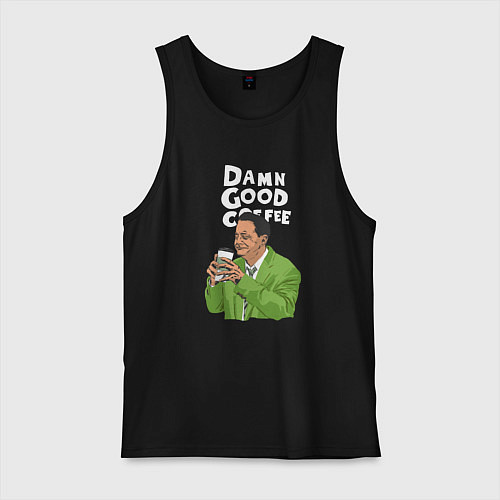 Мужская майка Damn good coffee / Черный – фото 1