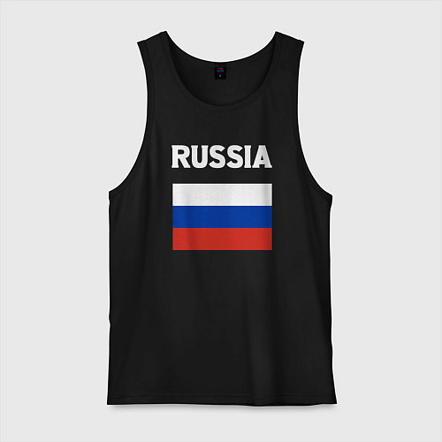 Мужская майка Russia flag / Черный – фото 1