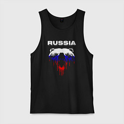 Майка мужская хлопок Bear Russia, цвет: черный