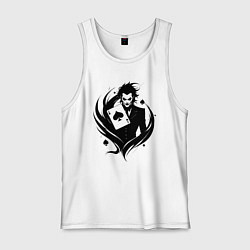 Майка мужская хлопок Аниме джокер и туз пик, цвет: белый