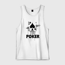 Майка мужская хлопок Покер туз пик, цвет: белый