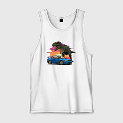 Мужская майка Субару и динозавр