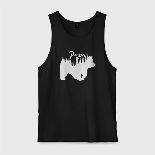Мужская майка Bear papa / Черный – фото 1