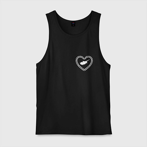 Мужская майка Кипр в сердечке монохром / Черный – фото 1