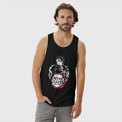 Майка мужская хлопок Тандзиро кун, цвет: черный — фото 2