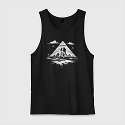 Майка мужская хлопок Тайна пирамид и Сфинкса, цвет: черный