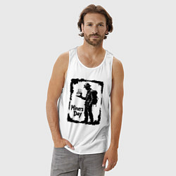 Майка мужская хлопок Шахтерский праздник, цвет: белый — фото 2