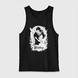 Майка мужская хлопок Свадьба в стиле аниме, цвет: черный