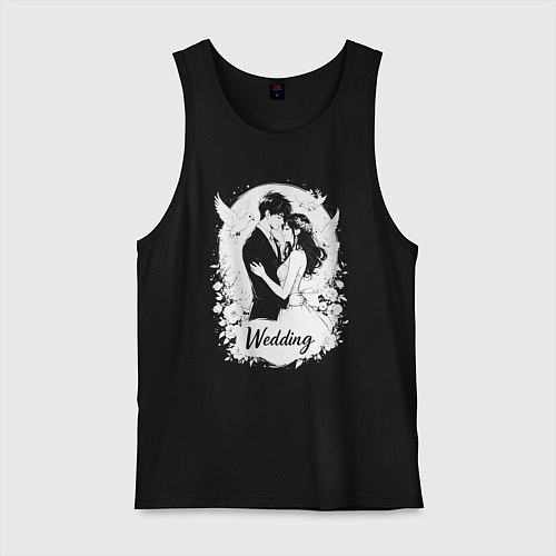 Мужская майка Свадьба в стиле аниме / Черный – фото 1