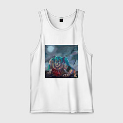 Майка мужская хлопок Halloween Miku zombie, цвет: белый