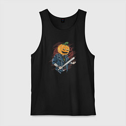 Майка мужская хлопок Punk pumpkin, цвет: черный