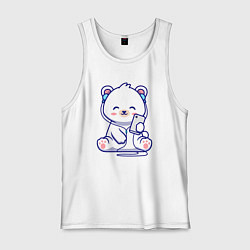 Мужская майка Music white bear