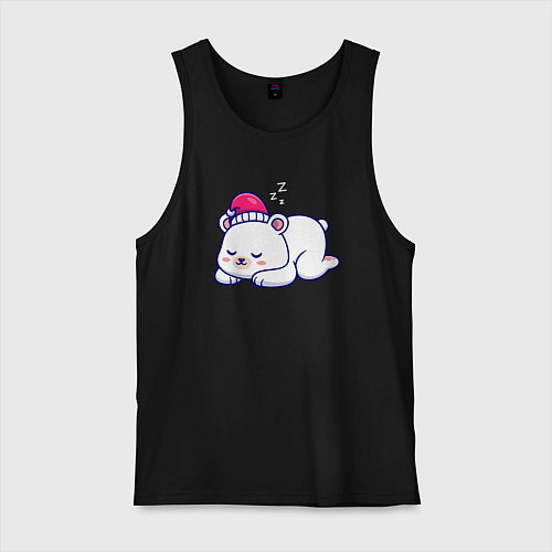 Мужская майка Спящий мишка / Черный – фото 1