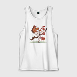 Майка мужская хлопок Иго-го каратист, цвет: белый