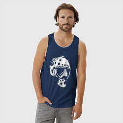 Майка мужская хлопок Белая хоккейная маска, цвет: тёмно-синий — фото 2
