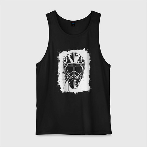Мужская майка Вратарская маска в белом квадрате / Черный – фото 1