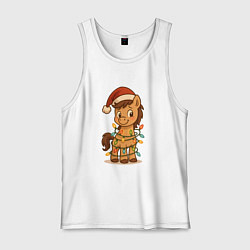 Мужская майка Лошадка в гирлянде