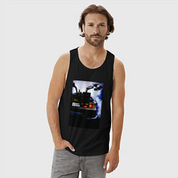 Майка мужская хлопок Out a time, цвет: черный — фото 2