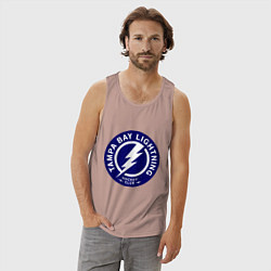 Майка мужская хлопок HC Tampa Bay Lightning, цвет: пыльно-розовый — фото 2