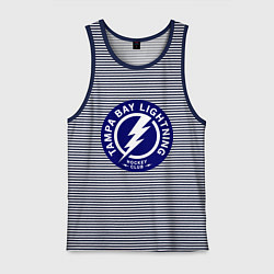 Майка мужская хлопок HC Tampa Bay Lightning, цвет: синяя тельняшка