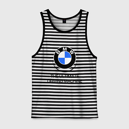 Мужская майка BMW Driving Machine / Черная тельняшка – фото 1