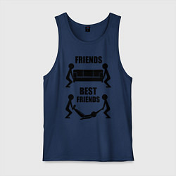 Майка мужская хлопок Best friends, цвет: тёмно-синий