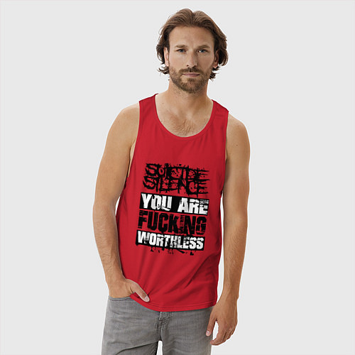 Мужская майка Suicide Silence: You are Fucking / Красный – фото 3