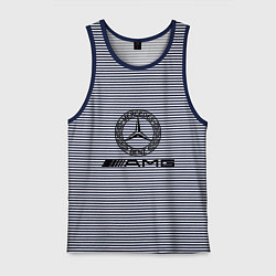 Майка мужская хлопок AMG, цвет: синяя тельняшка