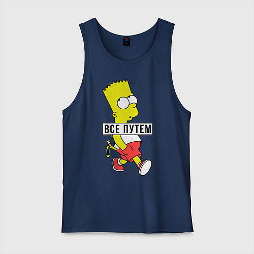 Мужская майка Барт Симпсон: Все путем / Тёмно-синий – фото 1