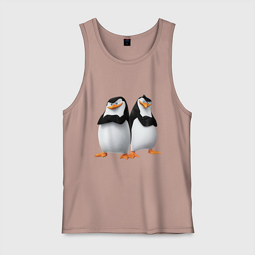 Мужская майка Пингвины Мадагаскара / Пыльно-розовый – фото 1