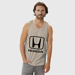 Майка мужская хлопок Honda logo, цвет: миндальный — фото 2