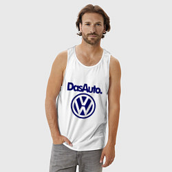 Майка мужская хлопок Volkswagen Das Auto, цвет: белый — фото 2
