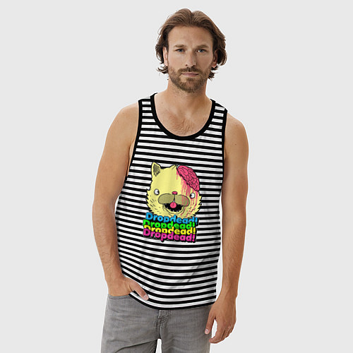 Мужская майка Dropdead Kitty / Черная тельняшка – фото 3