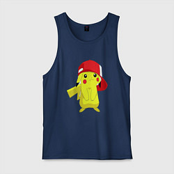 Майка мужская хлопок Пикачу, цвет: тёмно-синий